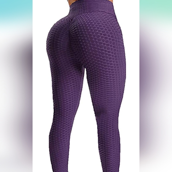 JGS1996 Butt Lifting Leggings Tummy Control Purple Size XL (EUC) - Picture 1 of 11